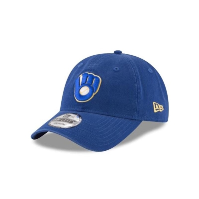 Blue Milwaukee Brewers Hat - New Era MLB Core Fit Alt 49FORTY Fitted Caps USA7185269